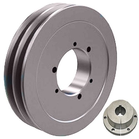 Dodge Industrial Transmission Pulley, 2 Grooves, 6.7 in. Outside Diameter, Bushed 2-5V6.70-SK
